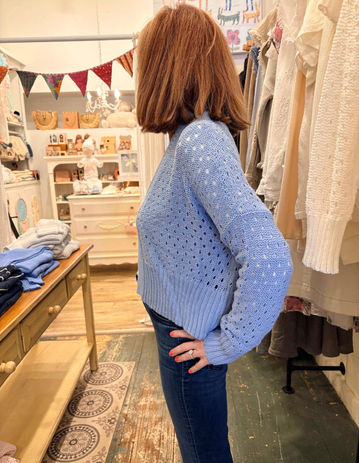 Wooden Ships Knits Levi Cardigan, Beach Sky