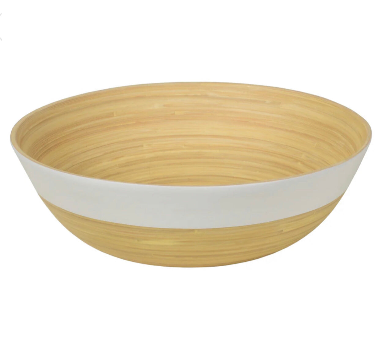 Bamboo Classic Large Serving Bowl (White, Blue)