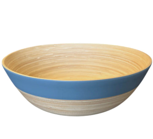 Bamboo Classic Large Serving Bowl (White, Blue)