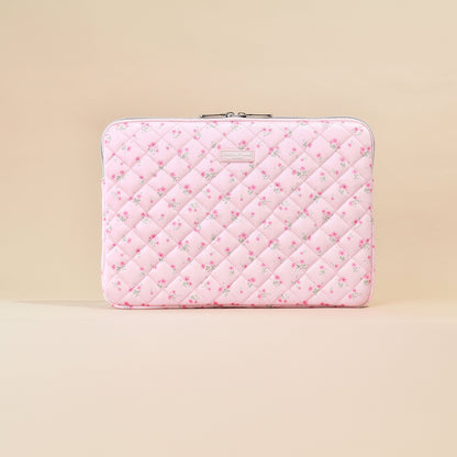 Quilted Ditsy Floral Pink Laptop Sleeve