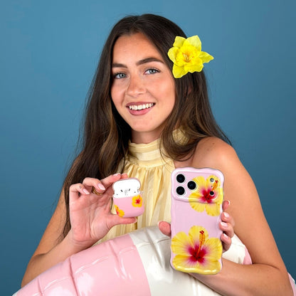 Wavy Phone Case - Hibiscus Crush