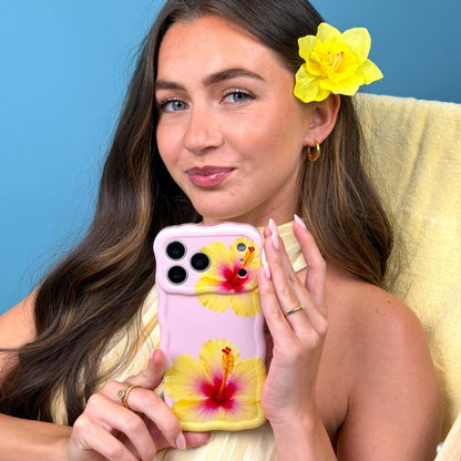 Wavy Phone Case - Hibiscus Crush
