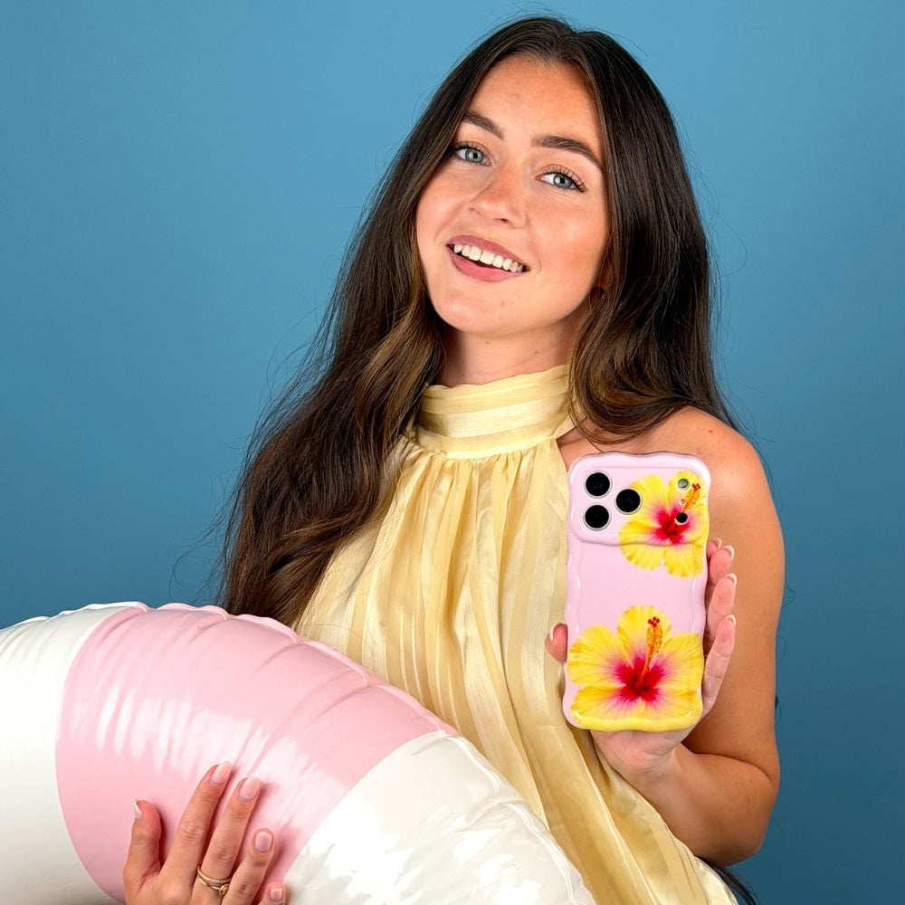 Wavy Phone Case - Hibiscus Crush