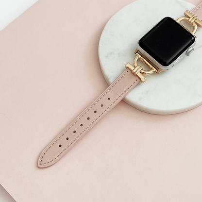 Vegan PU Leather Apple Watch Strap - Pink Chai