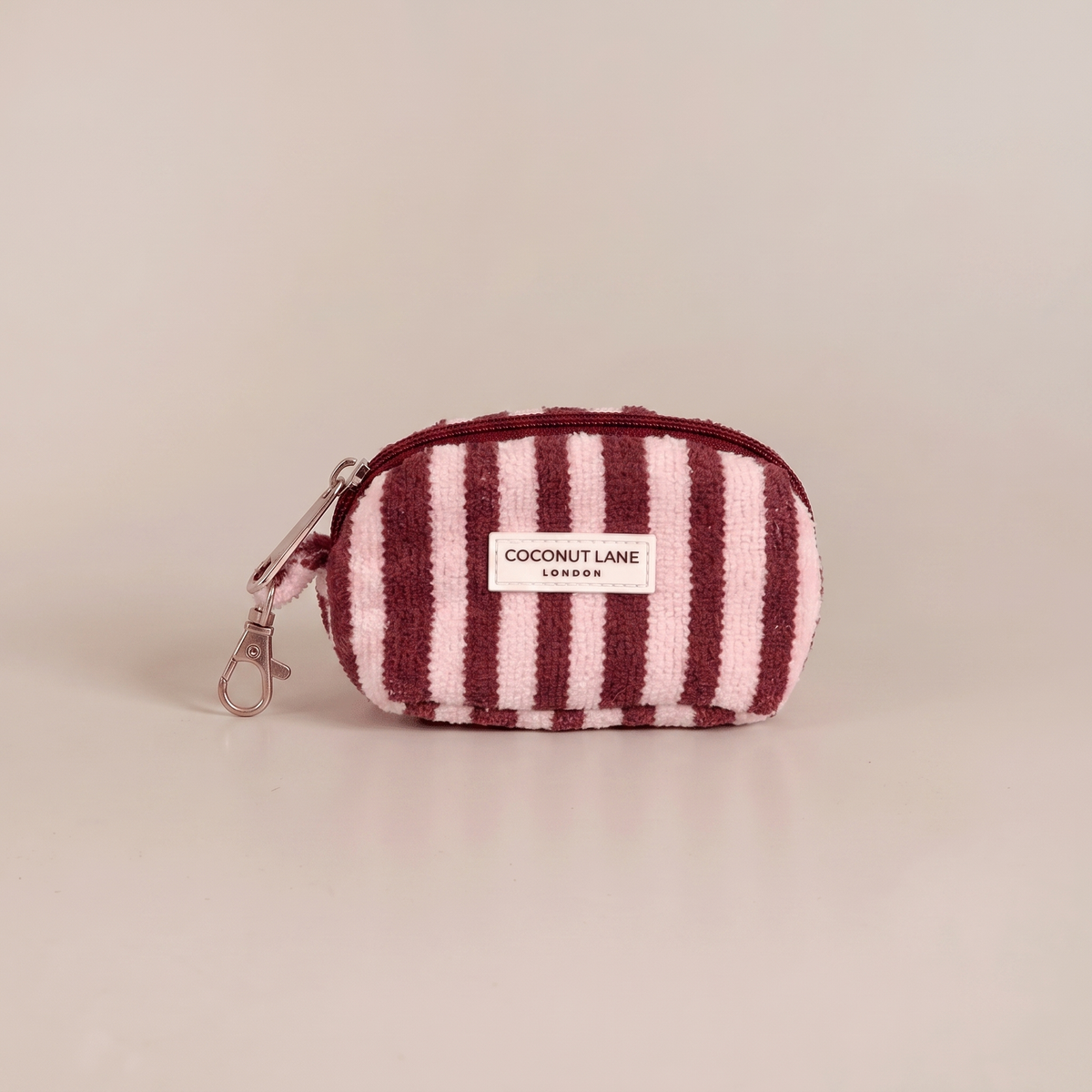 Mini Towel Keyring Bag - Blushberry Scallop Stripes