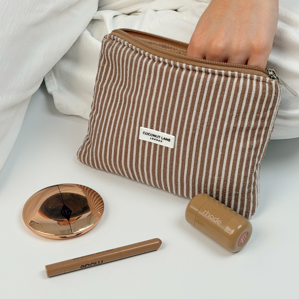 Mini Towel Everything Pouch - Chestnut Stripes