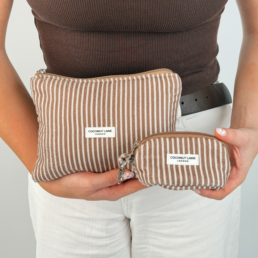 Mini Towel Everything Pouch - Chestnut Stripes