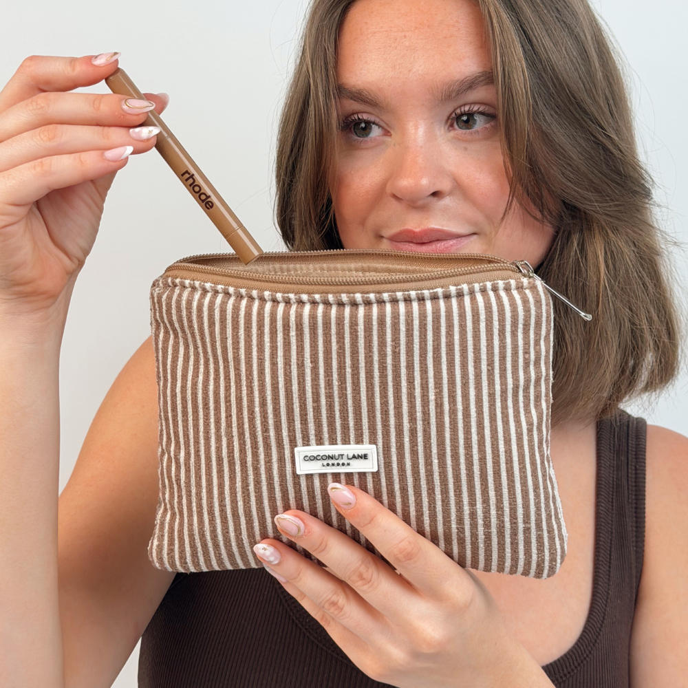Mini Towel Everything Pouch - Chestnut Stripes