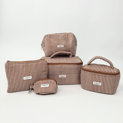 Mini Towel Everything Pouch - Chestnut Stripes