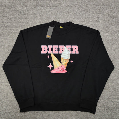 Drew House Sweatshirts Unisex Ice Cream Pattern Fleece Crew Neck Sweater