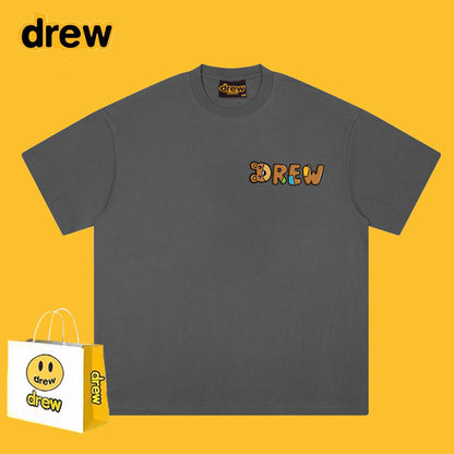 Drew T-shirts Short Sleeve Letter Cotton T-shirt Loose