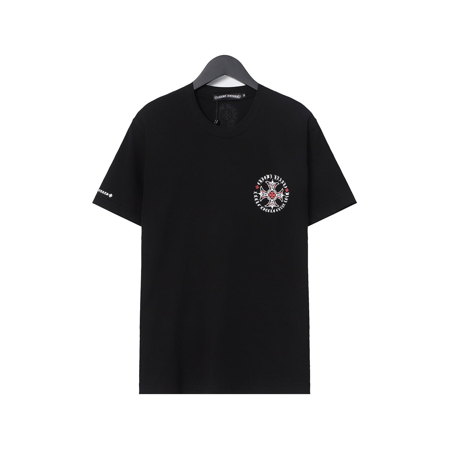 Chrome Heart T Shirts Croix Cross Leather Printed Short Sleeve T-Shirt
