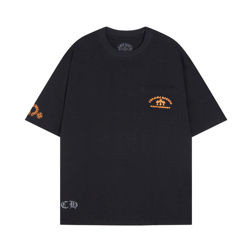 Chrome Heart T Shirts CROW Summer Short Sleeve Embroidery Crew Neck Loose