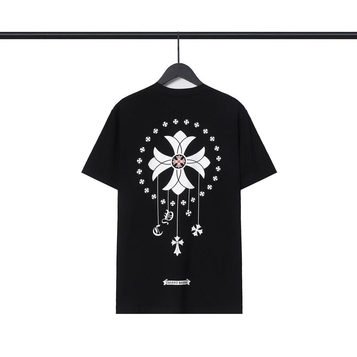 Chrome Heart T Shirts Cross Casual Loose Cotton Crew Neck T-Shirt