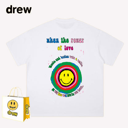 Drew T-shirts T-shirt Smiley Graffiti Printing Short Sleeve