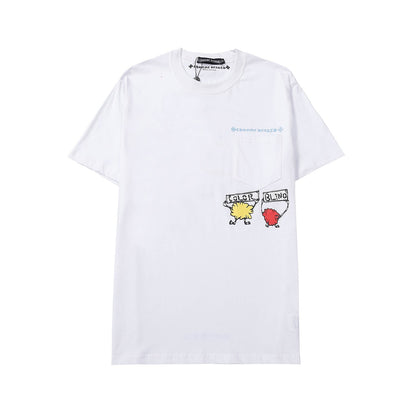 Chrome Heart T Shirts Crowe Summer Short Sleeve Hip Hop Men's and Women's T-Shirts