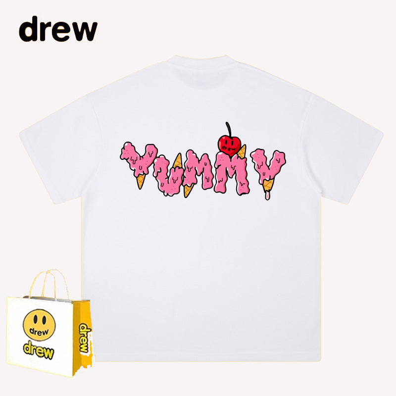 Drew T-shirts Loose Summer Men and Women Pure Cotton Couple