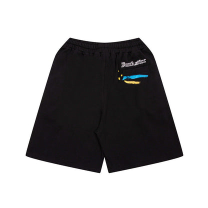 Gallery Dept Shorts Hand Painted Splash Ink Graffiti Alphabet Casual Shorts
