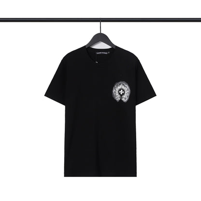 Chrome Heart T Shirts Sanskrit cross logo short-sleeved men's T-shirt