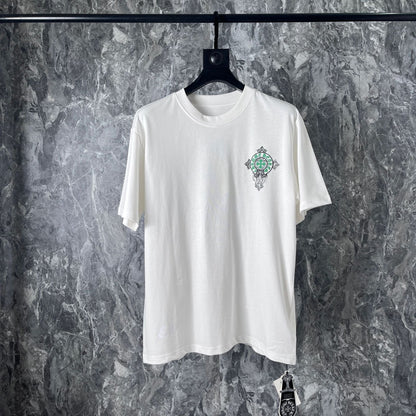 Chrome Heart T Shirts Cross Horseshoe Printed Cotton Loose Casual T-Shirt