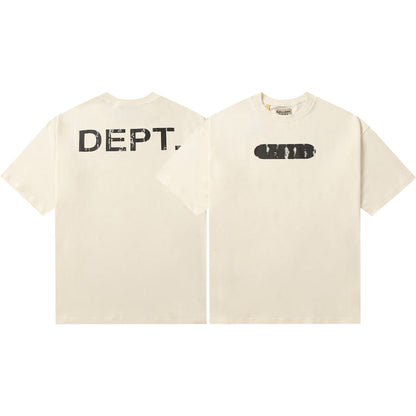 Gallery Dept T-Shirt Hand Painted Ink Splashing Alphabet Washed Retro Short Sleeve T-Shirt