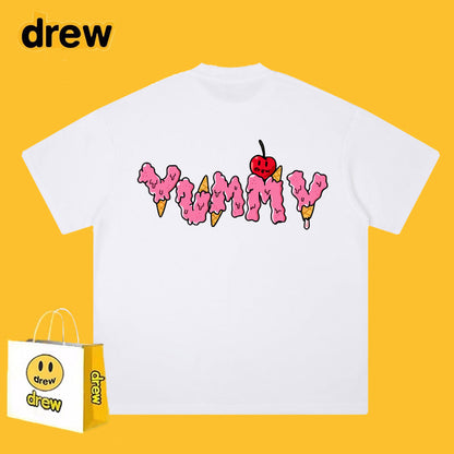Drew T-shirts Loose Summer Men and Women Pure Cotton Couple
