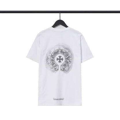 Chrome Heart T Shirts Sanskrit cross logo short-sleeved men's T-shirt