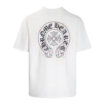 Chrome Heart T Shirts Summer Horseshoe Print Short Sleeve T-Shirt
