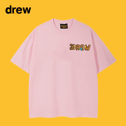 Drew T-shirts Short Sleeve Letter Cotton T-shirt Loose