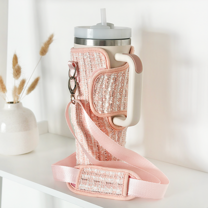 Tumbler Carry Case - Pink Textured Tweed
