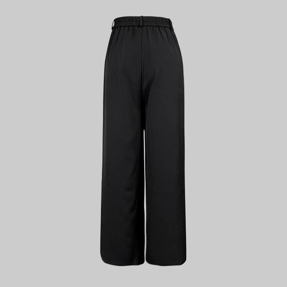 Yeezzi Women's Fashion Simple Solid Color High Waist Wide Leg Pants Loose Urban Casual Office Formal Trousers Bottoms No Belt
