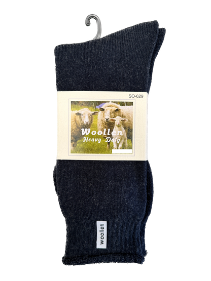 1 Pair Premium Mens Wool Heavy Duty Thick Work Socks Cushion Woolen Navy 1