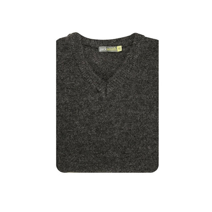 100 Shetland Ragg Wool V Neck Knit Jumper Pullover Mens Sweater Knitted