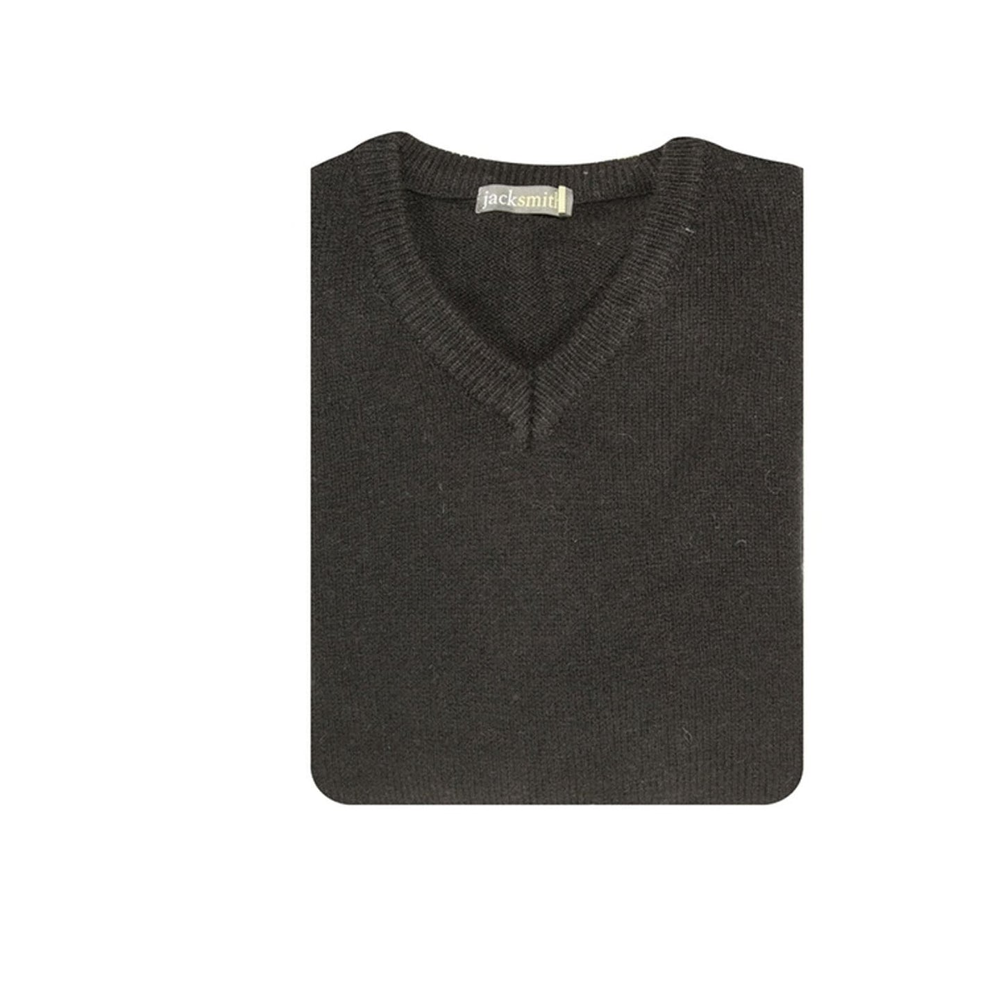 100 Shetland Ragg Wool V Neck Knit Jumper Pullover Mens Sweater Knitted Plain Black