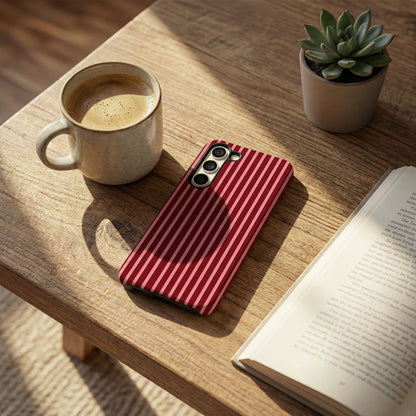 Samsung Tough Phone Case - Mulberry Stripes