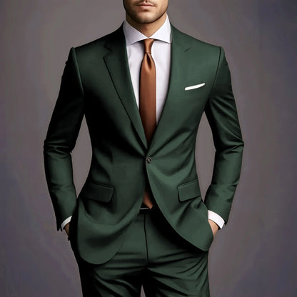 2026 New Luxury Elegant Men's Suits 2 Piece Set Fashion Korean Casual Slim Fit Social Groom Wedding Tuxedo