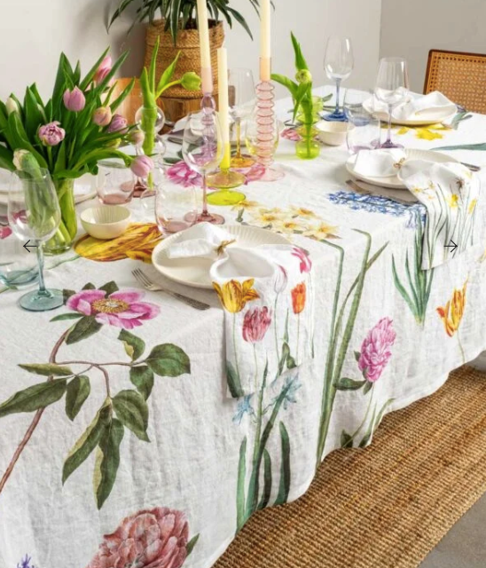 Linen Tablecloth, Early Flowers (2 Sizes)