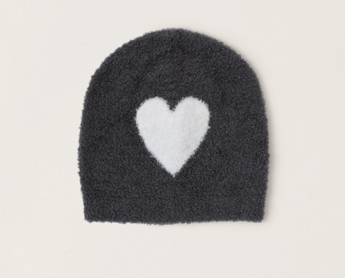 Barefoot Dreams CozyChic Lite Infant Heart Beanie (Carbon)