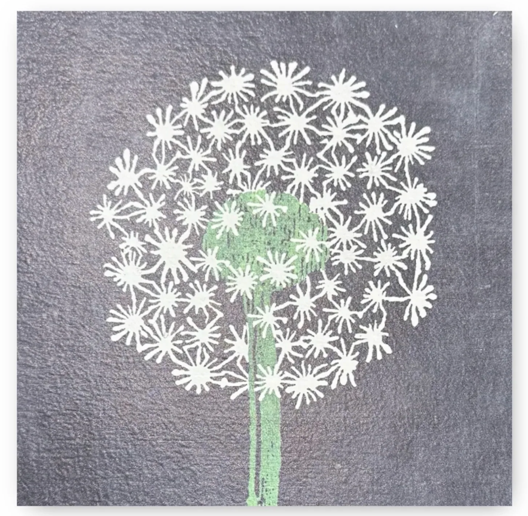 Dandelion Art Tile, 9x9