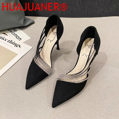 2026 Spring Luxury Women Rhineston Stiletto High Heels Pumps Scarpins Designer Lady Black Heels Wedding Party Bridal Prom Shoes