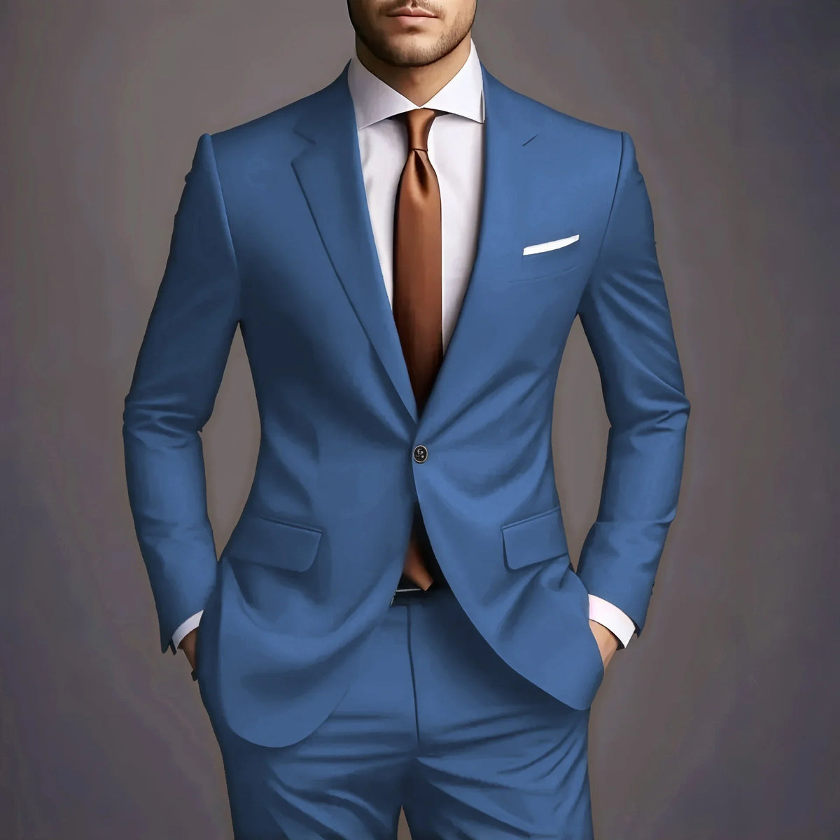 2026 New Luxury Elegant Men's Suits 2 Piece Set Fashion Korean Casual Slim Fit Social Groom Wedding Tuxedo