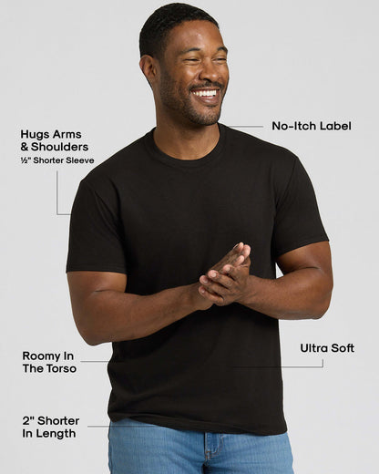 All Black Short Classic Crew Neck 3-Pack