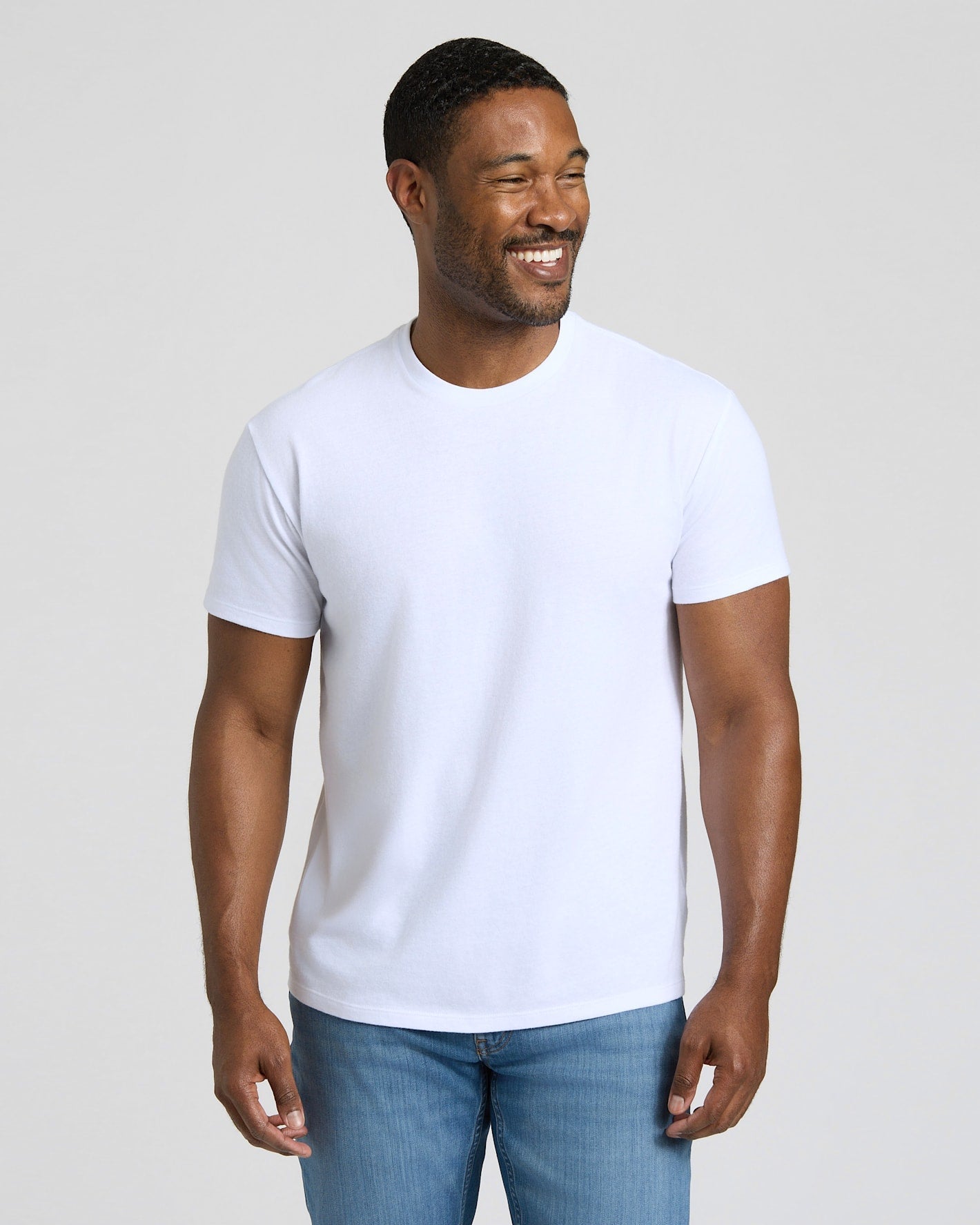 White Short Classic Crew Neck