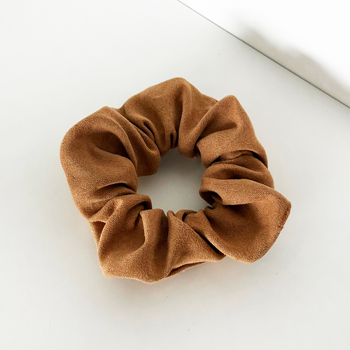 Suedette Scrunchie - Tan