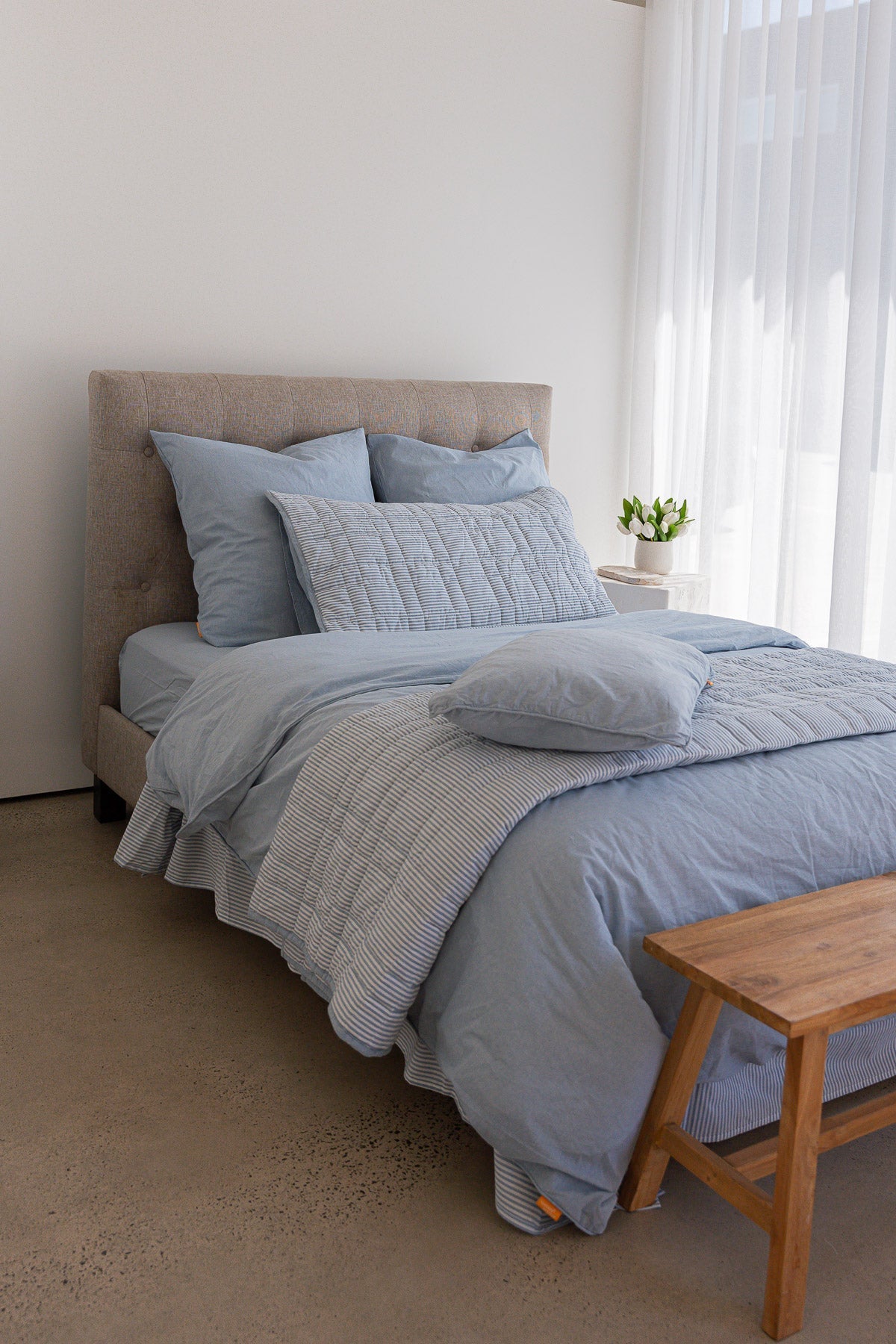 Cloud Cotton Duvet Cover Set Ciel