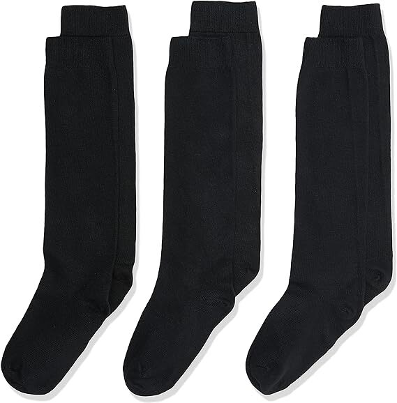 12X Pairs School Uniform Knee High Socks Cotton Rich Girls Boys Kids Bulk Black