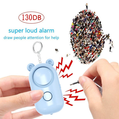 130dB LED Personal Alarm Pull Ring Outdoor Self-defense Products, Specification: Bear Style (Orange)