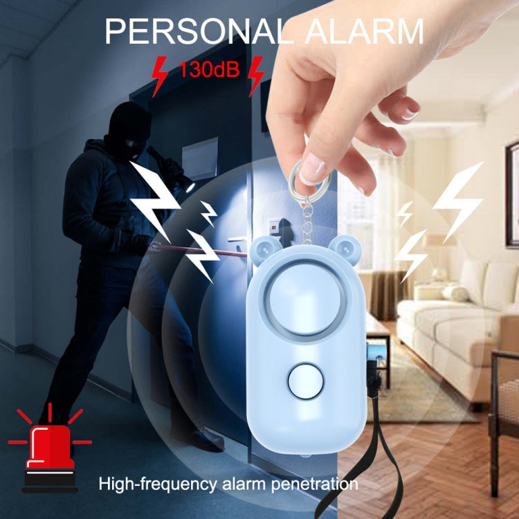 130dB LED Personal Alarm Pull Ring Outdoor Self-defense Products, Specification: Bear Style (Orange)