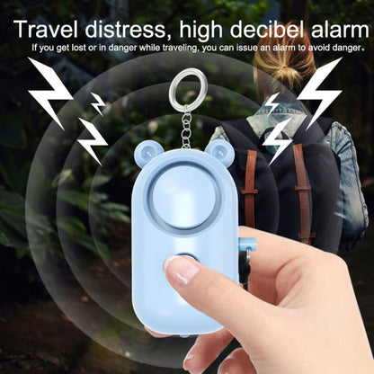 130dB LED Personal Alarm Pull Ring Outdoor Self-defense Products, Specification: Bear Style (Orange)