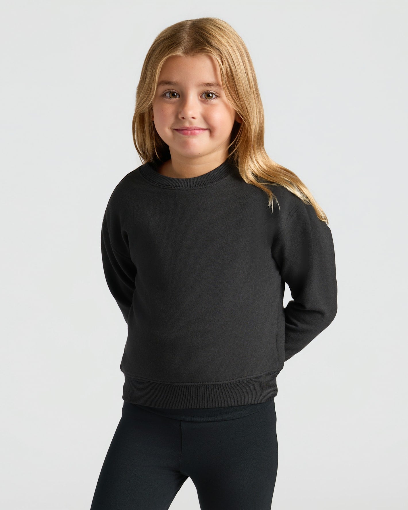 Girls Black & Electric Fuchsia Slouch Pullover Crew 2-Pack